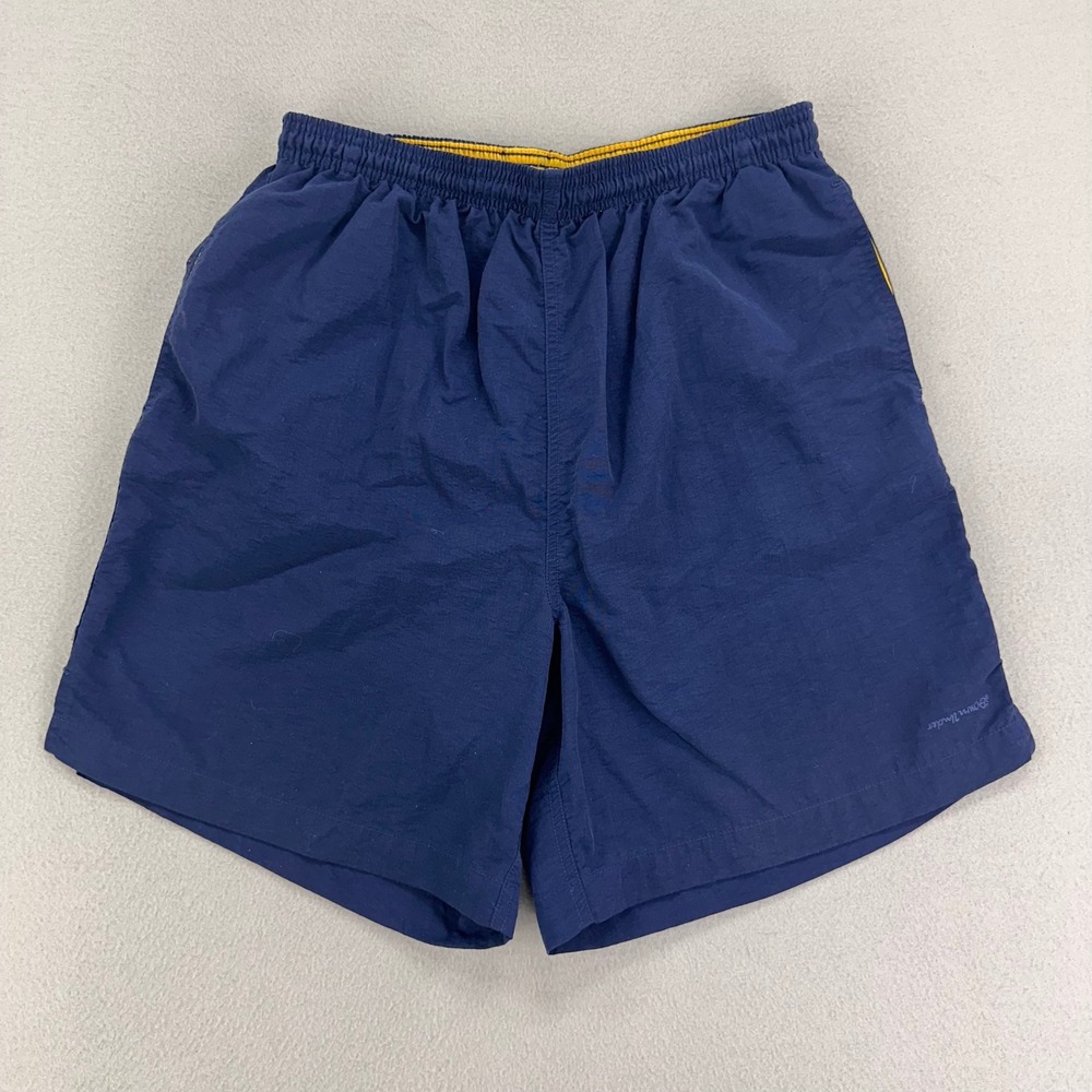 VTG Down Under Swim Trunks Mens Medium Dark Navy Nylon Mesh Lined Shorts Surf